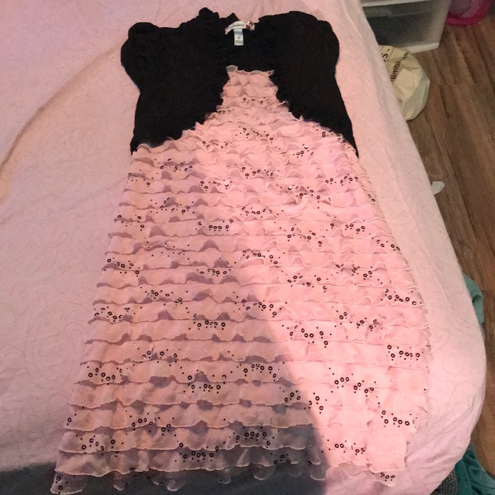 Black and Pink Frilly Dress